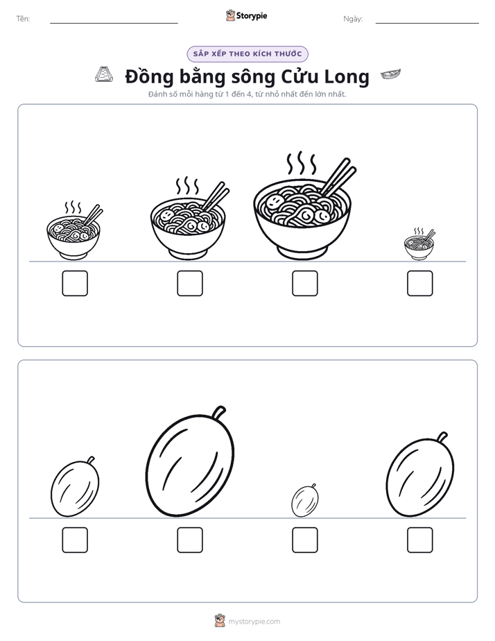 Thứ Tự Kích Thước