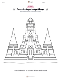 Geschichtspark Ayutthaya druckbare Arbeitsblatt Vorschau