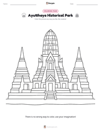 Ayutthaya Historical Park printable worksheet preview