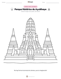Vista previa de la hoja de trabajo imprimible de Parque Histórico de Ayutthaya