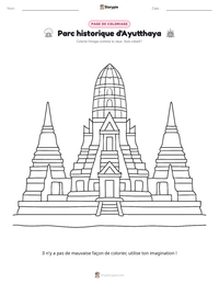 Aperçu de la feuille de travail imprimable Parc historique d'Ayutthaya