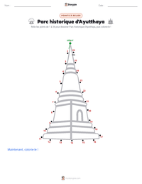 Aperçu de la feuille de travail imprimable Parc historique d'Ayutthaya