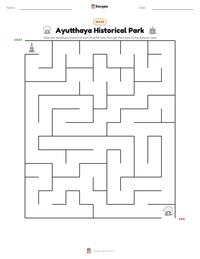 Ayutthaya Historical Park printable worksheet preview