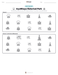 Ayutthaya Historical Park printable worksheet preview
