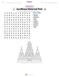 Ayutthaya Historical Park printable worksheet preview