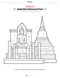 Sukhothai Historical Park printable worksheet preview