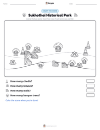 Sukhothai Historical Park printable worksheet preview