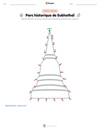 Aperçu de la feuille de travail imprimable Parc historique de Sukhothaï