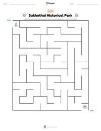 Sukhothai Historical Park printable worksheet preview