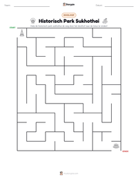 Historisch Park Sukhothai afdrukbare werkblad voorbeeld