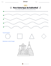 Aperçu de la feuille de travail imprimable Parc historique de Sukhothaï