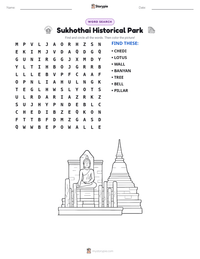 Sukhothai Historical Park printable worksheet preview