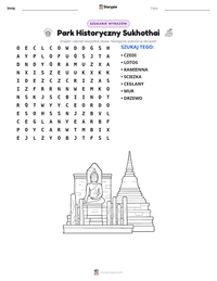 Podgląd drukowalnego arkusza ćwiczeń Park Historyczny Sukhothai