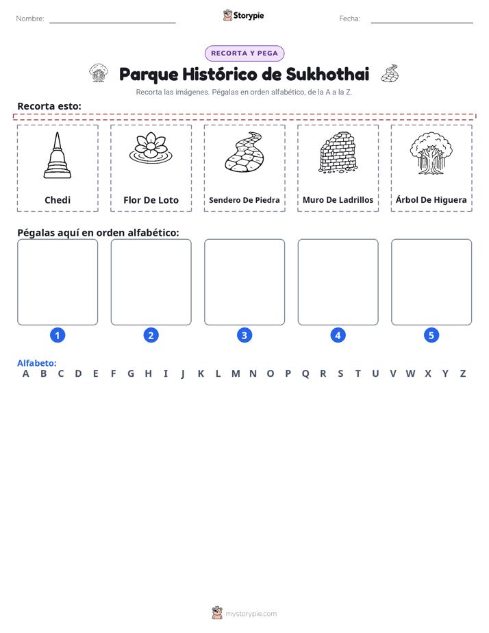 Cortar y Pegar el Alfabeto