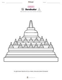 Borobudur druckbare Arbeitsblatt Vorschau
