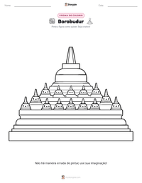Prévia da folha de atividades imprimível Borobudur