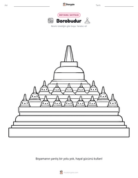 Borobudur yazdırılabilir çalışma sayfası önizlemesi