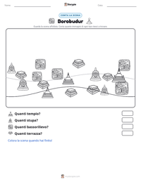 Anteprima della scheda stampabile di Borobudur