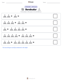 Borobudur afdrukbare werkblad voorbeeld