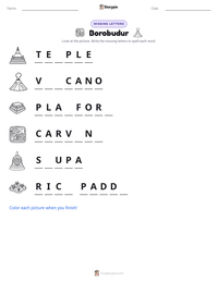 Borobudur printable worksheet preview