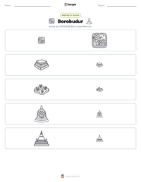 Borobudur druckbare Arbeitsblatt Vorschau