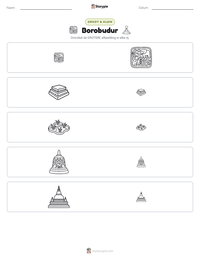 Borobudur afdrukbare werkblad voorbeeld