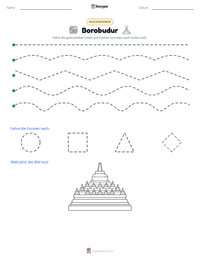 Borobudur druckbare Arbeitsblatt Vorschau