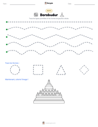 Aperçu de la feuille de travail imprimable Borobudur