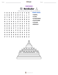 Borobudur druckbare Arbeitsblatt Vorschau