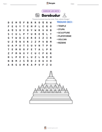 Aperçu de la feuille de travail imprimable Borobudur