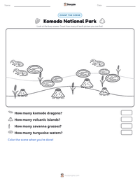 Komodo National Park printable worksheet preview