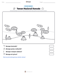 Prabaca lembar kerja cetak Taman Nasional Komodo