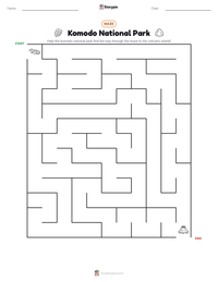 Komodo National Park printable worksheet preview