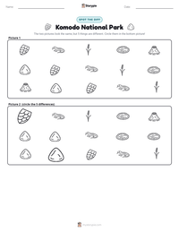 Komodo National Park printable worksheet preview