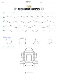 Komodo National Park printable worksheet preview