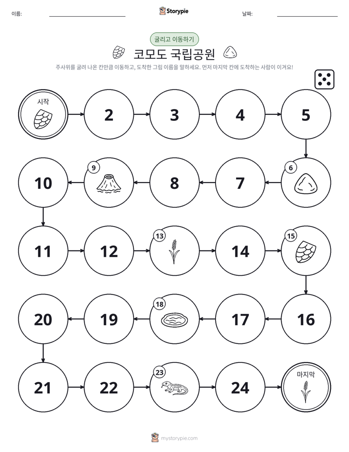 주사위 굴리고 이동하기 게임