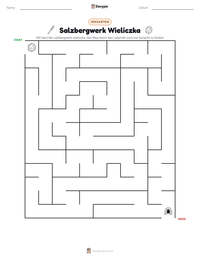 Salzbergwerk Wieliczka druckbare Arbeitsblatt Vorschau