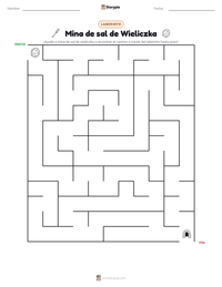 Vista previa de la hoja de trabajo imprimible de Mina de sal de Wieliczka