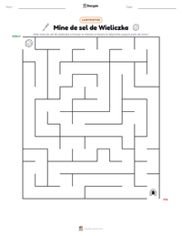 Aperçu de la feuille de travail imprimable Mine de sel de Wieliczka