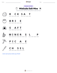 Wieliczka Salt Mine printable worksheet preview