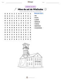 Aperçu de la feuille de travail imprimable Mine de sel de Wieliczka