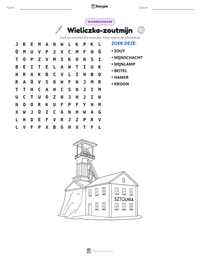 Wieliczka-zoutmijn afdrukbare werkblad voorbeeld