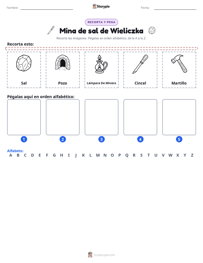 Cortar y Pegar el Alfabeto
