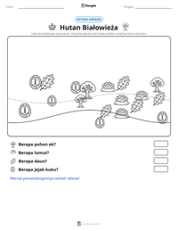 Prabaca lembar kerja cetak Hutan Białowieża