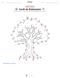 Aperçu de la feuille de travail imprimable Forêt de Białowieża