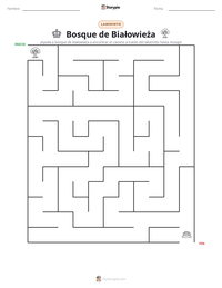 Vista previa de la hoja de trabajo imprimible de Bosque de Białowieża