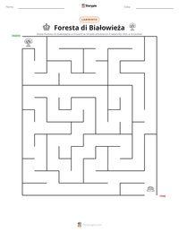 Anteprima della scheda stampabile di Foresta di Białowieża