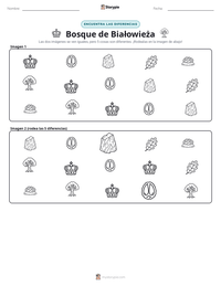 Vista previa de la hoja de trabajo imprimible de Bosque de Białowieża