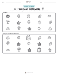 Anteprima della scheda stampabile di Foresta di Białowieża