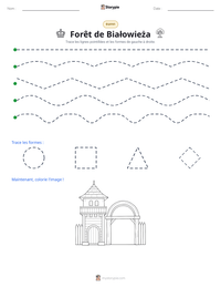 Aperçu de la feuille de travail imprimable Forêt de Białowieża